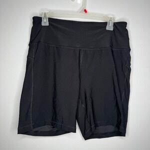 NYL Athletic Biker Shorts Womens XL Black High Rise Pockets Stretch CL5715TMR